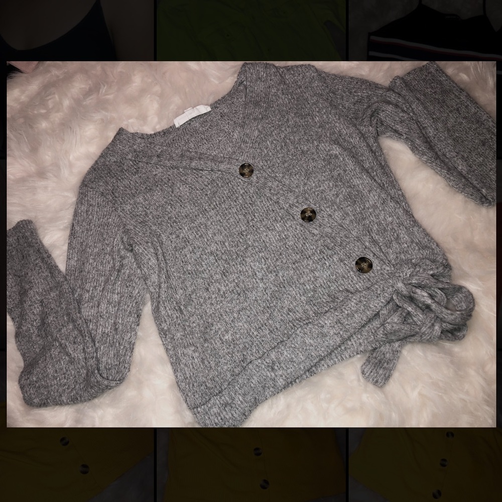 Gray Sweater Crop Top